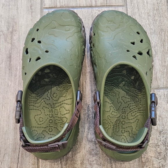 Crocs All Terrain Atlas Clogs Army Green Espresso Womens Size 8 MTN Trail Rugged - Picture 5 of 11